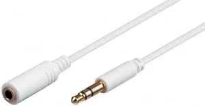 Cablu prelungitor 0.5m alb Jack 3.5 mm 3 pini mama - Jack 3.5 mm 3 pini mufa tata Goobay