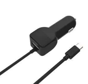 Alimentator USB bricheta auto cu cablu USB C 2 iesiri 2.4A negru Well
