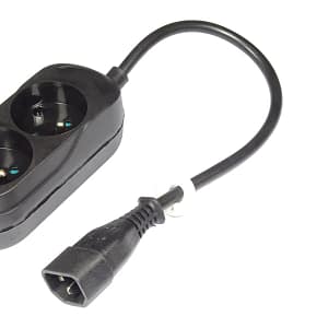 Cablu alimentare adaptor de la UPS IEC C14 la 2x cupla schuko 0.3m JONEX