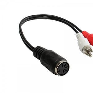 Cablu adaptor 2x RCA la 5 pini DIN mama 20cm Goobay