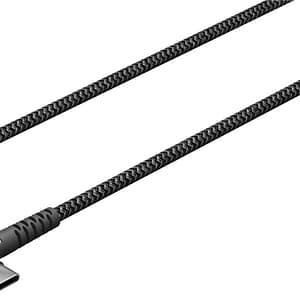 Cablu elegant extra-robust textil 0.5m 60W USB2.0 type C 90 grade - USB type C mufe metalice Goobay 64658