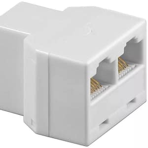 Adaptor 8p8c ISDN RJ45 mama la 2x RJ45 mama alb Goobay