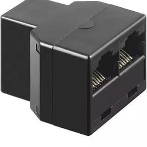 Adaptor 8p8c ISDN RJ45 mama la 2x RJ45 mama negru Goobay