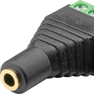 Adaptor bloc terminal cu 3 pini tip regleta cu surub la Jack 3.5 mm mama 3 pini stereo Goobay 76746