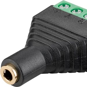 Adaptor bloc terminal cu 4 pini tip regleta cu surub la Jack 3.5 mm mama 4 pini stereo Goobay 59200
