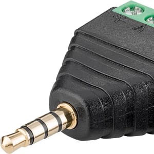 Adaptor bloc terminal cu 4 pini tip regleta cu surub la Jack 3.5 mm tata 4 pini stereo Goobay 59198