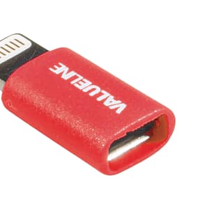Adaptor iPhone Lightning tata - micro USB mama rosu Valueline