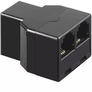 Adaptor RJ11 mama la 2x RJ11 mama negru Goobay