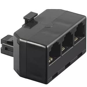 Adaptor RJ11 tata la 3x RJ11 mama negru Goobay