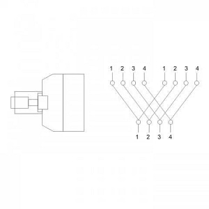 Adaptor telefonic 6P4C RJ11 tata la 2 mama