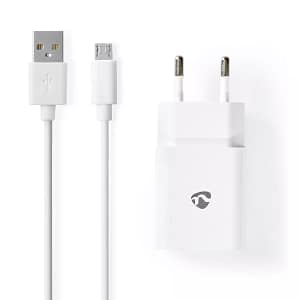 Alimentator USB Nedis iesire 2.1A cablu micro USB inclus alb