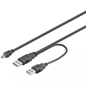Cablu 2x USB A tata la mini USB tata 1.8m Goobay