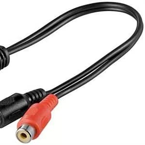 Cablu adaptor DIN tata 180 5 pini la 2x RCA mama 0.2m Goobay