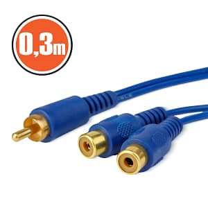 Cablu adaptor RCA la 2x RCA mama 0.3m