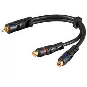 Cablu adaptor RCA la 2x RCA mama OFC dublu ecranat Goobay