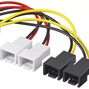 Cablu alimentare PC 4 pini - 2x 2 pini 12V + 2x 2 pini 5V 15cm Goobay
