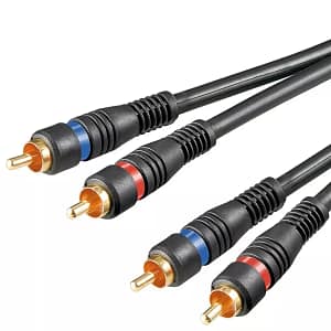 Cablu audio STEREO 2x RCA 0.2m tata-tata dublu ecranat OFC Goobay
