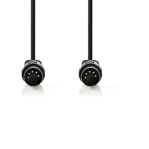 Cablu audio stereo DIN 5p tata - 5p DIN tata 3m negru Nedis CAGL20000BK30