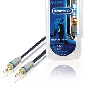 Cablu audio stereo OFC cupru Jack 3.5 mm tata-tata 2m Bandridge