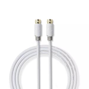 Cablu coaxial Nedis F tata - F tata 2m alb cupru dublu izolat