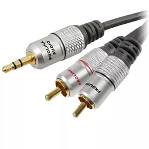Cablu Jack 3.5 mm mufa tata - RCA mufa tata x2 15m negru PROLINK