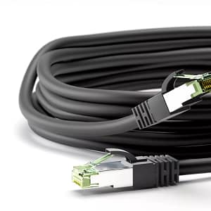 Cablu patchcord Cat8.1 SFTP 0.25m PiMF 2000MHz RJ45 cupru negru Goobay