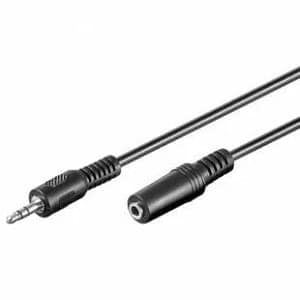Cablu prelungitor Jack 3.5 mm 5m stereo mama-tata negru Goobay