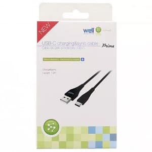 Cablu USB Type C tata - USB 2.0 tata 1.2m negru rezistent la indoiri Prime Well