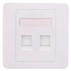 Capac priza RJ45 fara Keystone 2 porturi alb Well