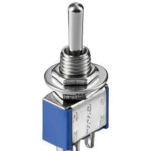 Comutator ON-OFF-ON 3 pini cu retinere 12.5x6.5x9.5mm 3A 250V MTS-1 Goobay