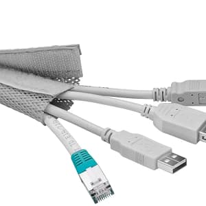 Manson de cablu 1.8m textil flexibil 20-40mm gri Goobay