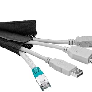 Manson de cabluri 1.8m textil flexibil 20-40mm negru Goobay