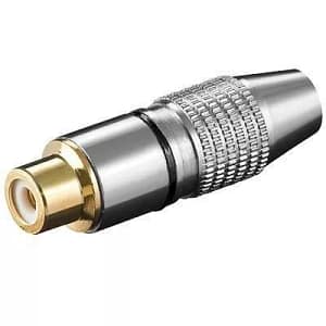 Mufa RCA mama inel negru metal aurit Goobay