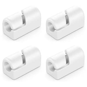 Set suporturi de cablu 4buc alb autoadezive MK5554 deleyCON