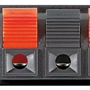 Terminal difuzor 4 poli de tip push rosu/negru panou Goobay