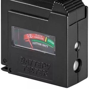 Tester baterii cu display analogic pentru AAA AA C D 9V si N Goobay