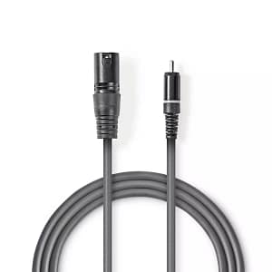 XLR-RCA audio cablu XLR 3pini tata - RCA tata 1.5m Gri NEDIS