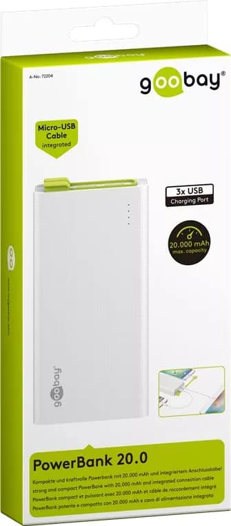 Acumulator extern powerbank 20000mAh (Micro-USB Kabel) Goobay - imagine 7