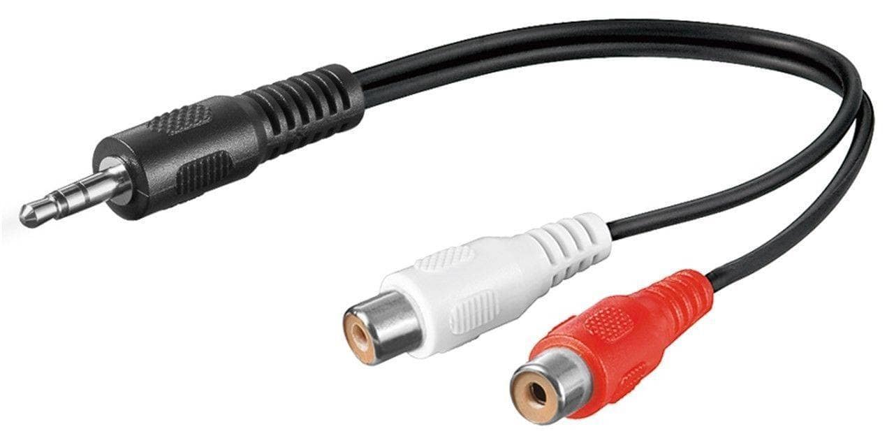 Cablu adaptor audio Jack 3.5 mm stereo tata – 2x RCA mama 20cm