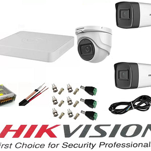 Sistem supraveghere video profesional Hikvision 3 camere 5MP