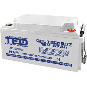 Acumulator AGM VRLA 12V 67A GEL Deep Cycle 350mm x 166mm x h 176mm M6 TED Battery Expert Holland TED003461 (1)