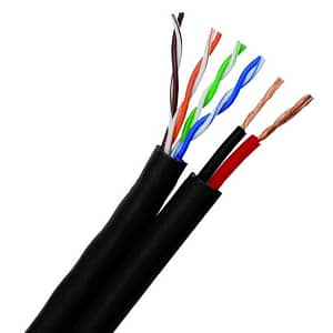 Cablu siamez UTP cat5 cupru 100% cu alimentare 2x1 mm rola 100m