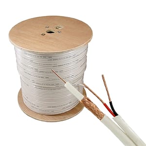 Cablu coaxial RG59 + alimentare 2x0.75'305m'alb TSY-RG59+2X0.75-W