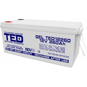 Acumulator AGM VRLA 12V 260A GEL Deep Cycle 520mm x 268mm x h 220mm M8 TED Battery Expert Holland TED003539 (1)