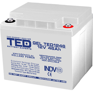 Acumulator AGM VRLA 12V 46A GEL Deep Cycle 197mm x 166mm x h 171mm M6 TED Battery Expert Holland TED003454 (1)