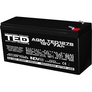Acumulator AGM VRLA 12V 7Ah dimensiuni speciale 149mm x 49mm x h 95mm F2 TED Battery Expert Holland TED003195 (10)