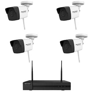 Sistem supraveghere 4 camere Hikvision HiWatch wireless 2MP