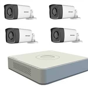 Kit supraveghere Hikvision Turbo HD 1080P cu 4 camere cu IR 80 m