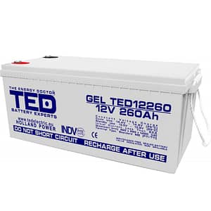 Acumulator AGM VRLA 12V 260A GEL Deep Cycle 520mm x 268mm x h 220mm M8 TED Battery Expert Holland TED003539 (1)