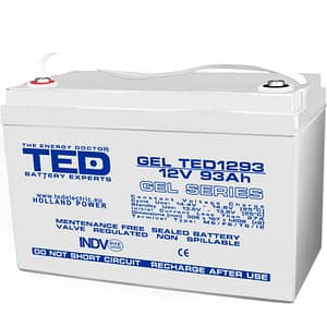 Acumulator AGM VRLA 12V 93A GEL Deep Cycle 306mm x 167mm x h 212mm F12 M8 TED Battery Expert Holland TED003485 (1)
